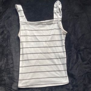 Spaghetti Black and White Stripped Crop Top